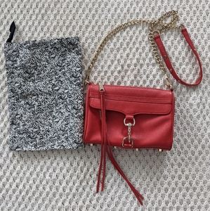 ✨HP✨Rebecca Minkoff Red Mini Mac with Gold Chain
